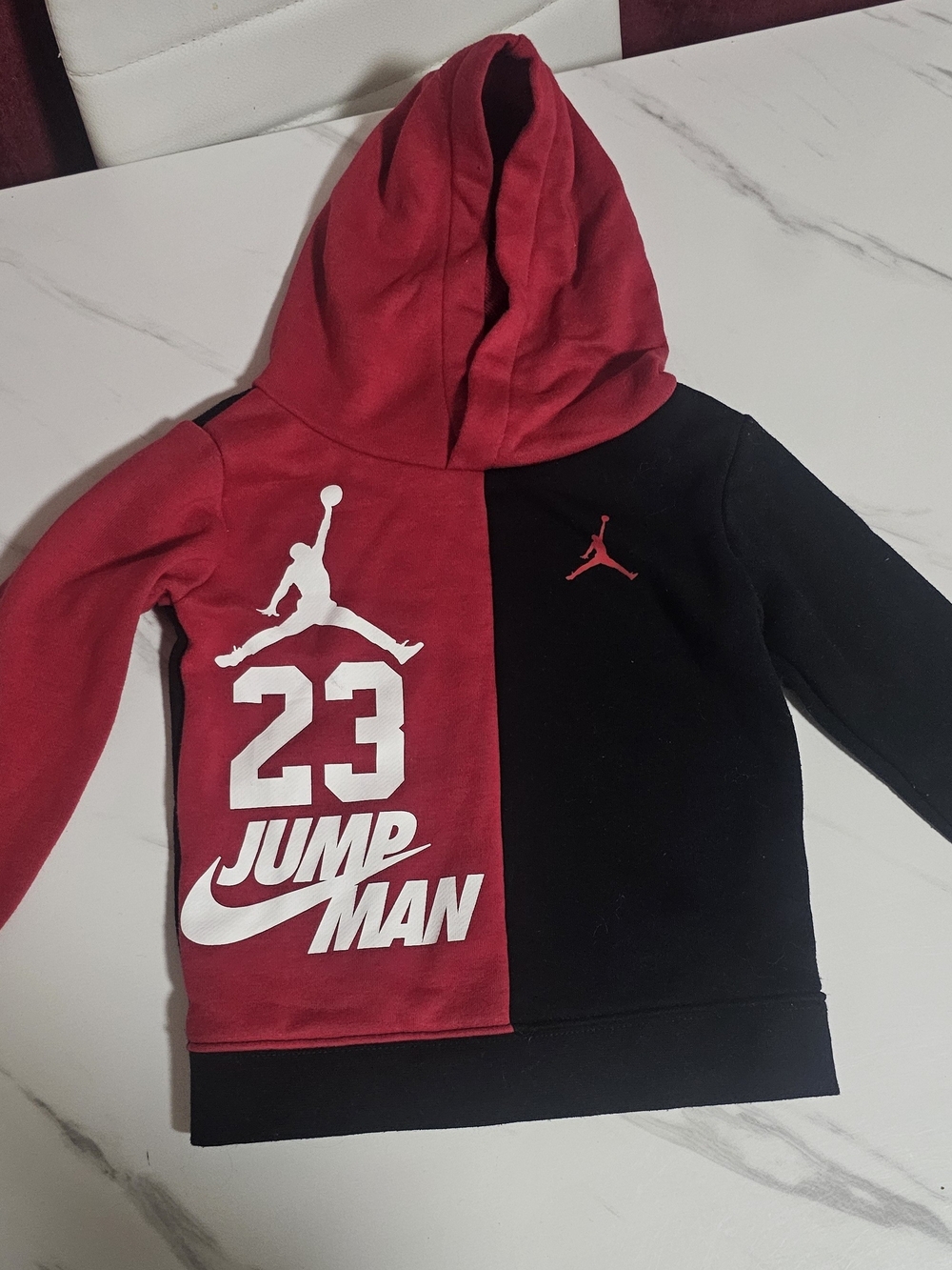Jordan Kids Two-Tone Red and Black Jumpman Hoodie